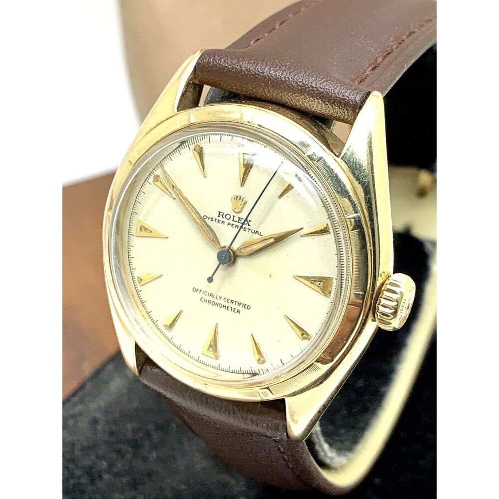 Rolex Oyster Precision Men's Watch Vintage Swiss Automatic 14k Gold Case 34mm